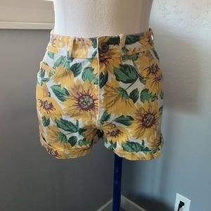 SOLD Sunflower high waist mom shorts